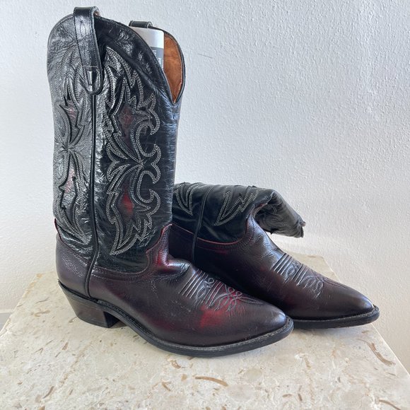 Cowboy Men\'s Boots J. Crisholm  Black leather Western Boots Men\'s shoes main image 4